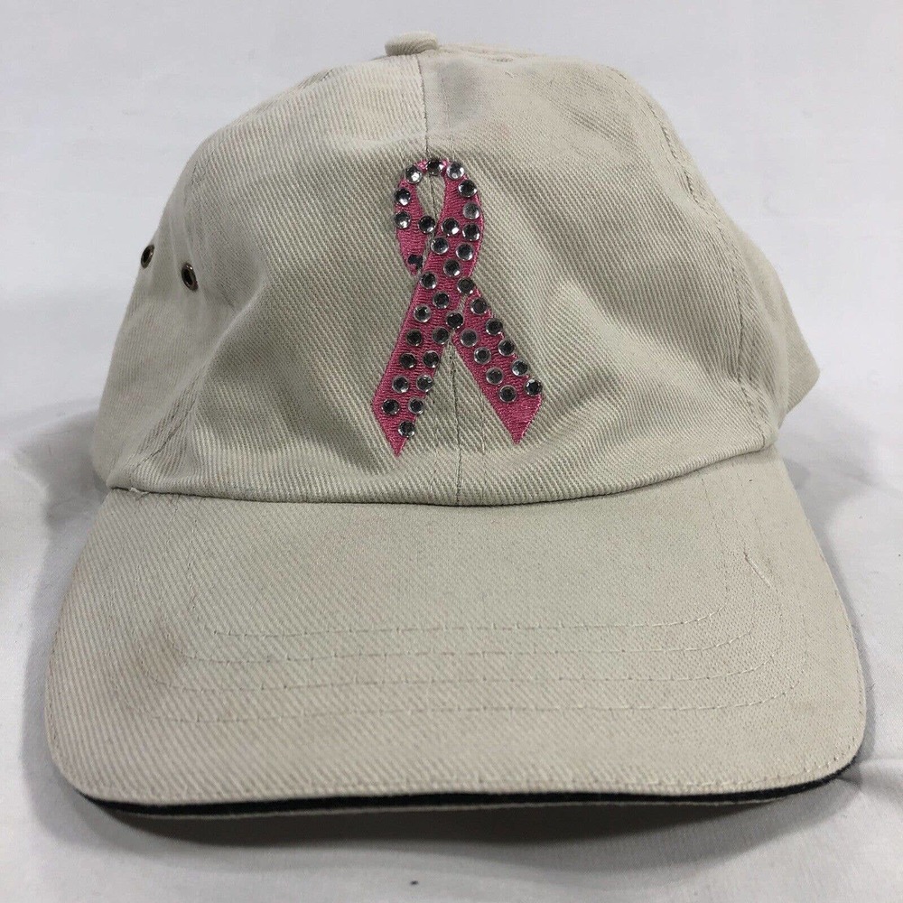 Breast Cancer Awareness Hat Cap Bedazzled Shane Co Adjustable Rhinestone OSFM
